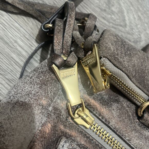 Aimee Kestenberg Soho Leather Gold Pink  Metallic Distressed Bag, Satchel - Picture 5 of 12